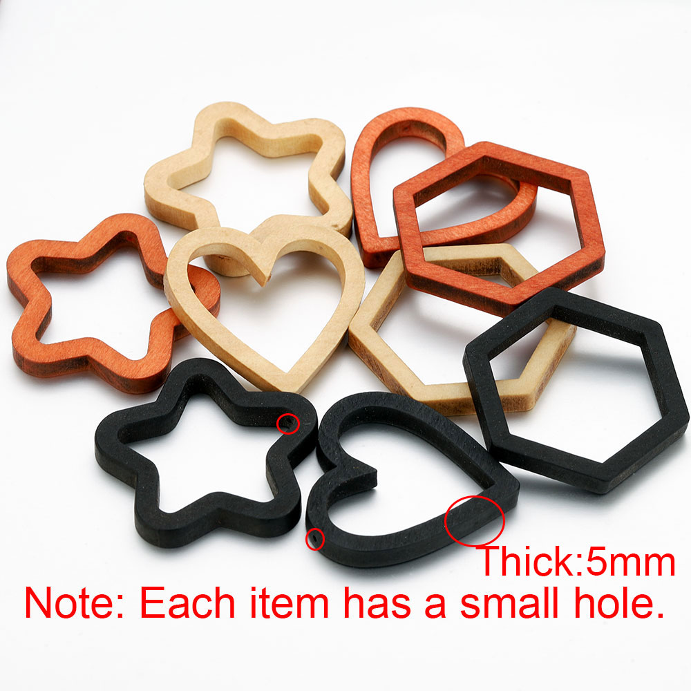 10pcs Wood Heart Square Silico - Resin Crafts avis et prix