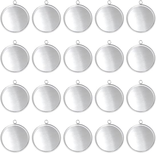 20 Pieces Stainless Steel Roun - Resin Crafts avis et prix