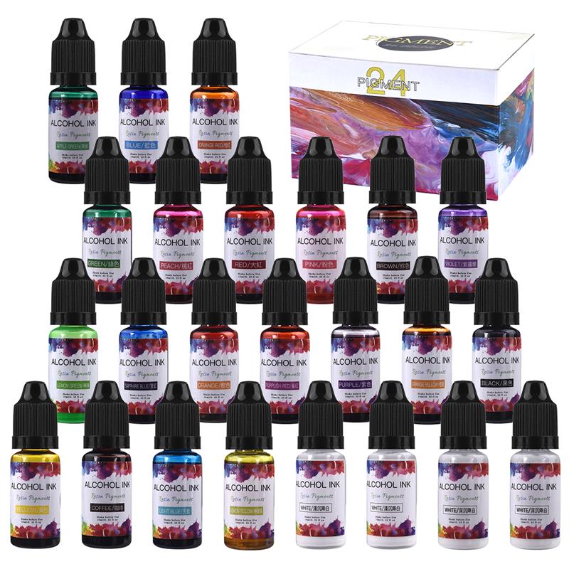 24 Color/Set 10ml  Resin Pigme - Resin Dye Alcohol avis et prix