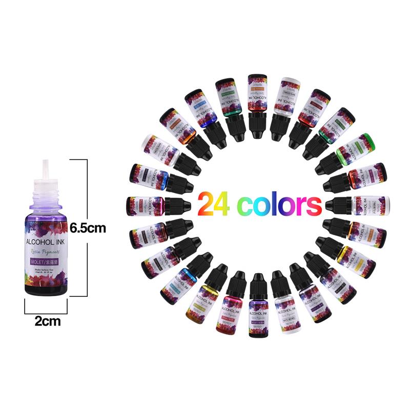24 Color/Set 10ml  Resin Pigme - Resin Dye Alcohol avis et prix