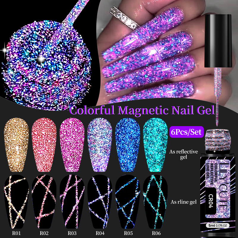 LILYCUTE 6Pcs/Set 5ml Reflecti - Resin Glitter Pack avis et prix