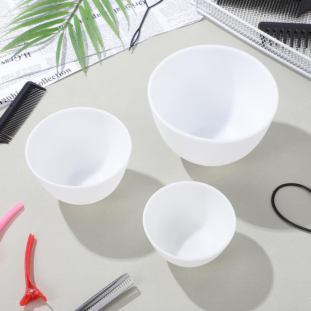 3pcs/set Silicone Bowls White  - Mixing Cup Silicone avis et prix