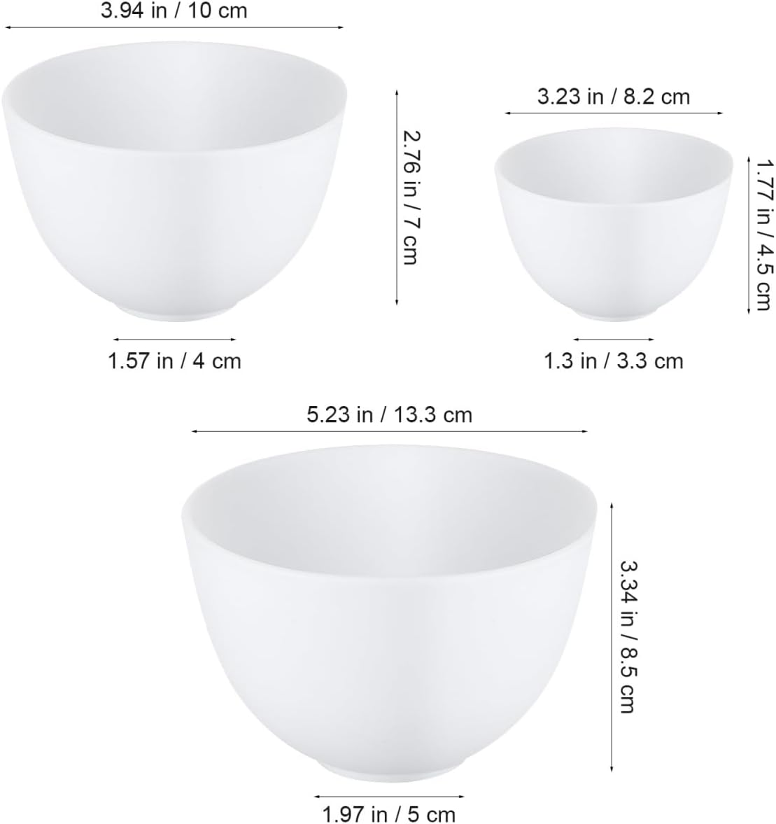 3pcs/set Silicone Bowls White  - Mixing Cup Silicone avis et prix