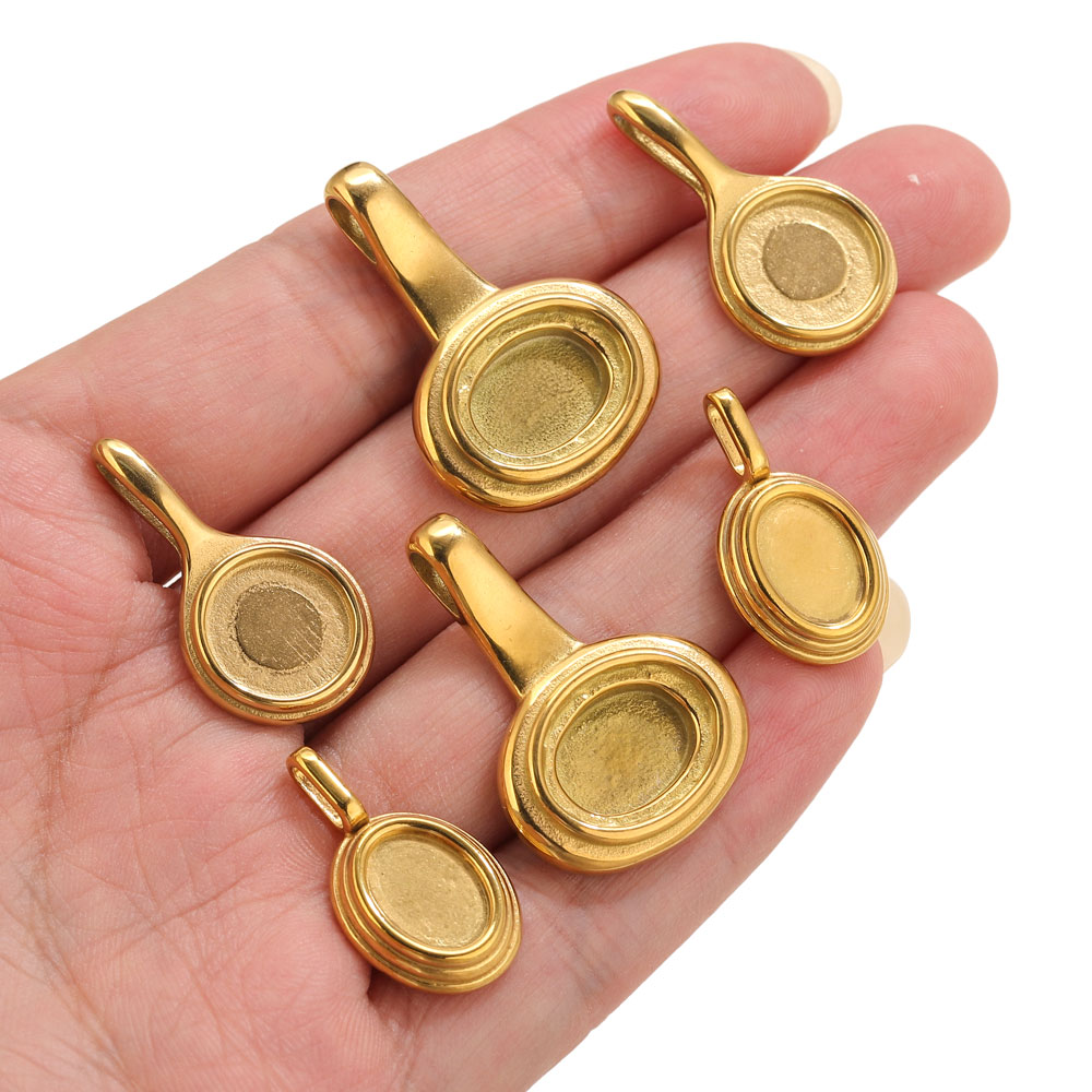 5pcs Stainless Steel Round Ova - Resin Crafts avis et prix