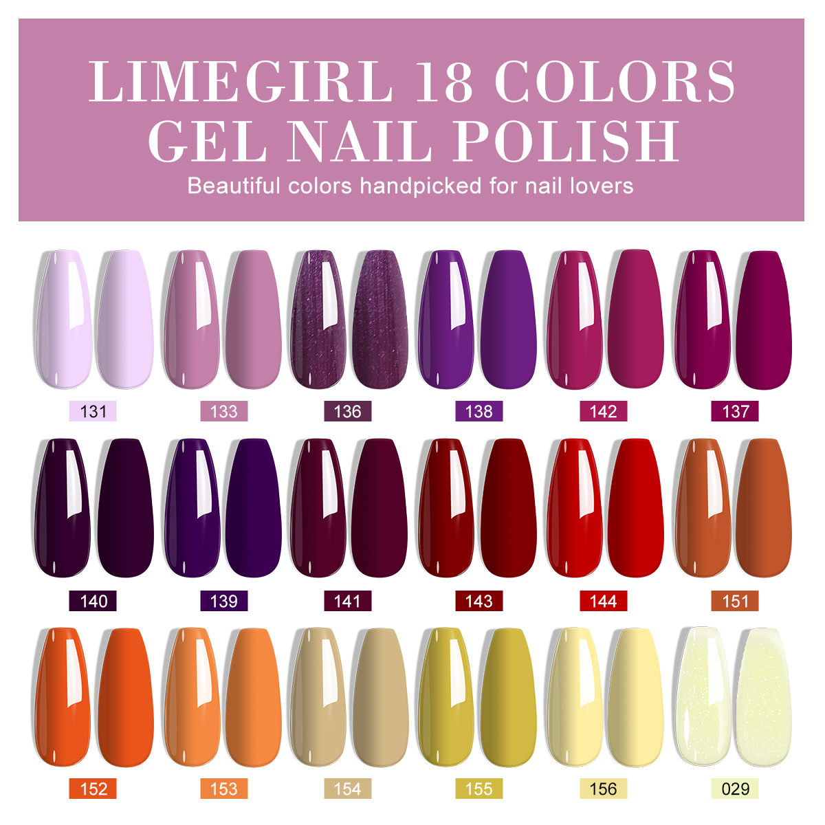 LIMEGIRL 18 PCS Gel Nail Polis - Resin Glitter Pack avis et prix