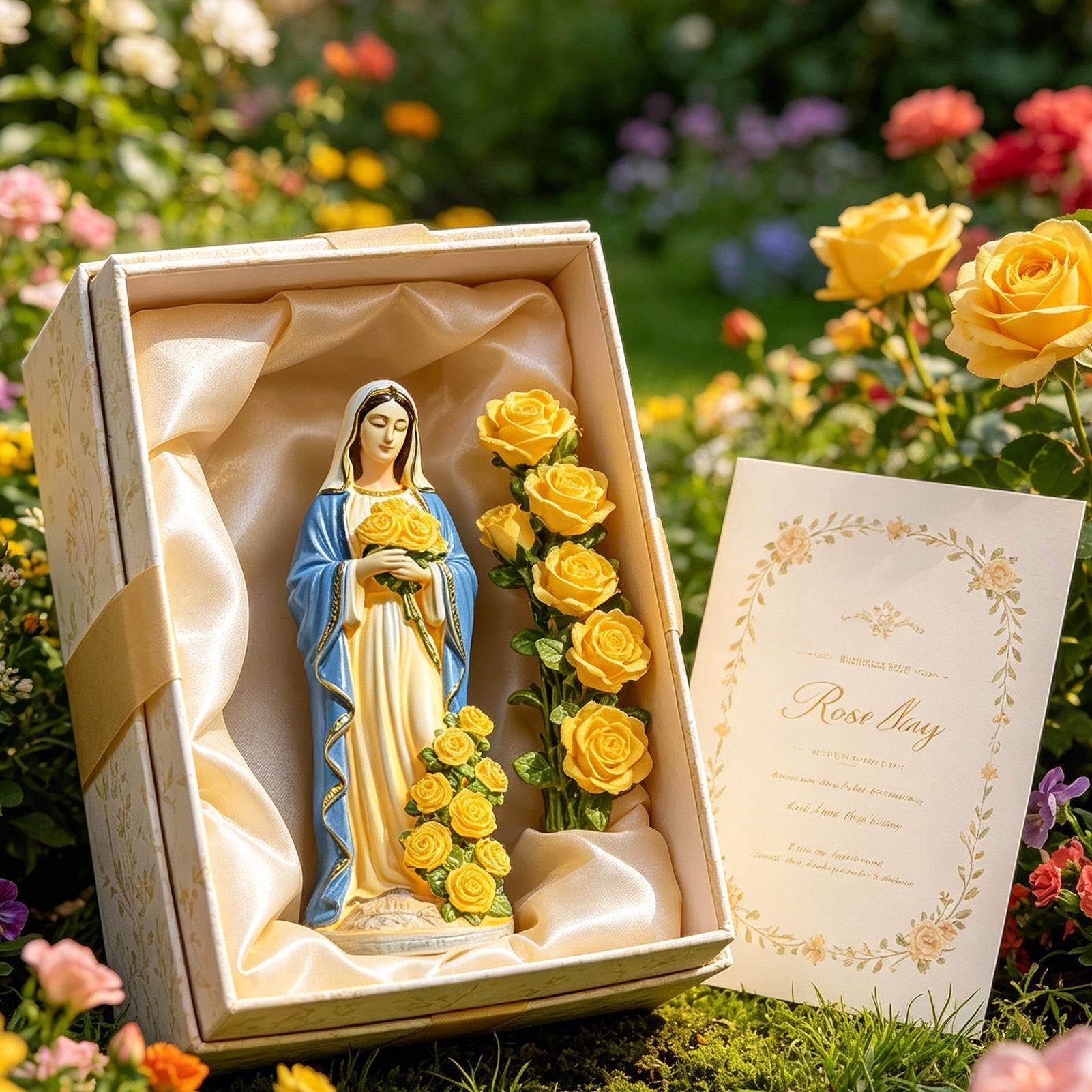 Virgin Mary Solar Statue Garde - Resin Crafts avis et prix