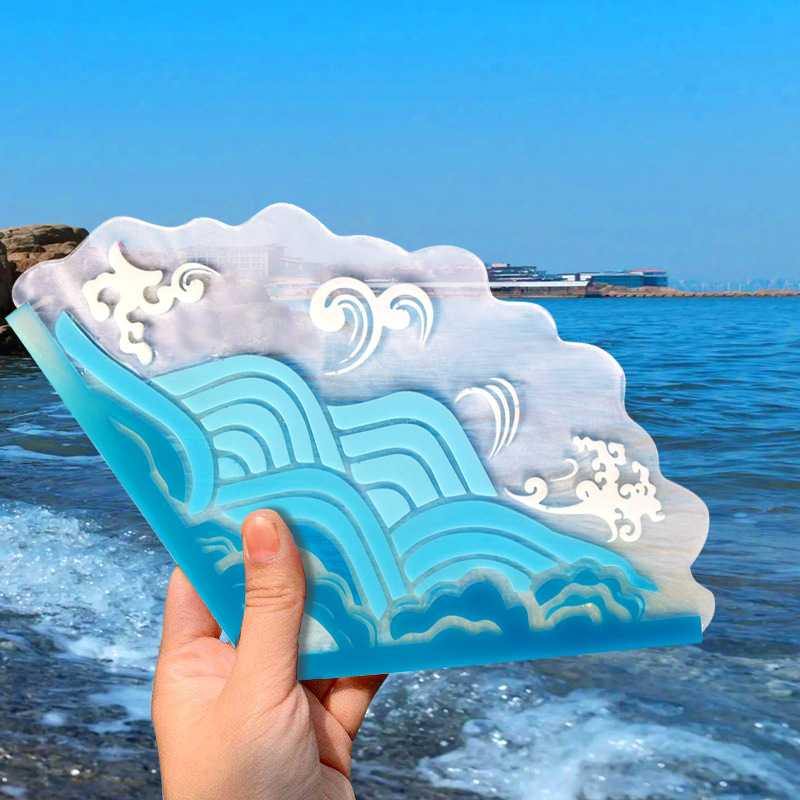 DIY Chinese Folding Fan Silico - Resin Ocean Wave Mold avis et prix