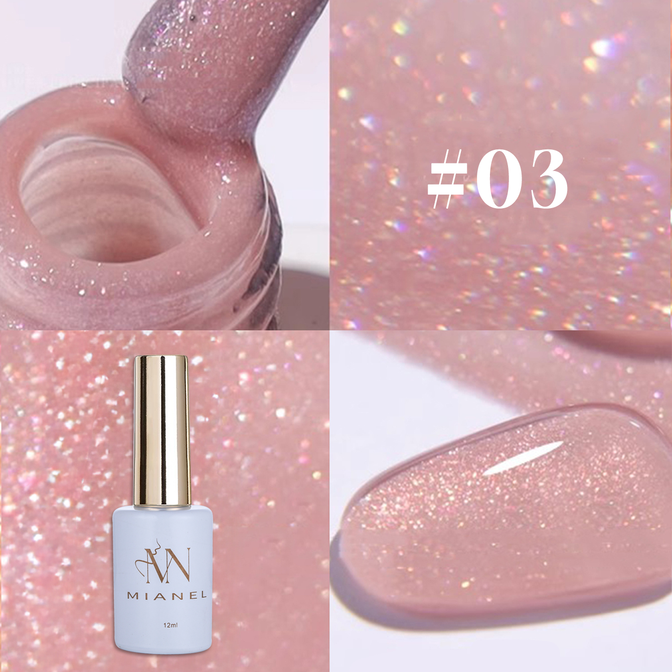 MIANEL 12ML 1PCS Fugitive Whit - Resin Glitter Pack avis et prix