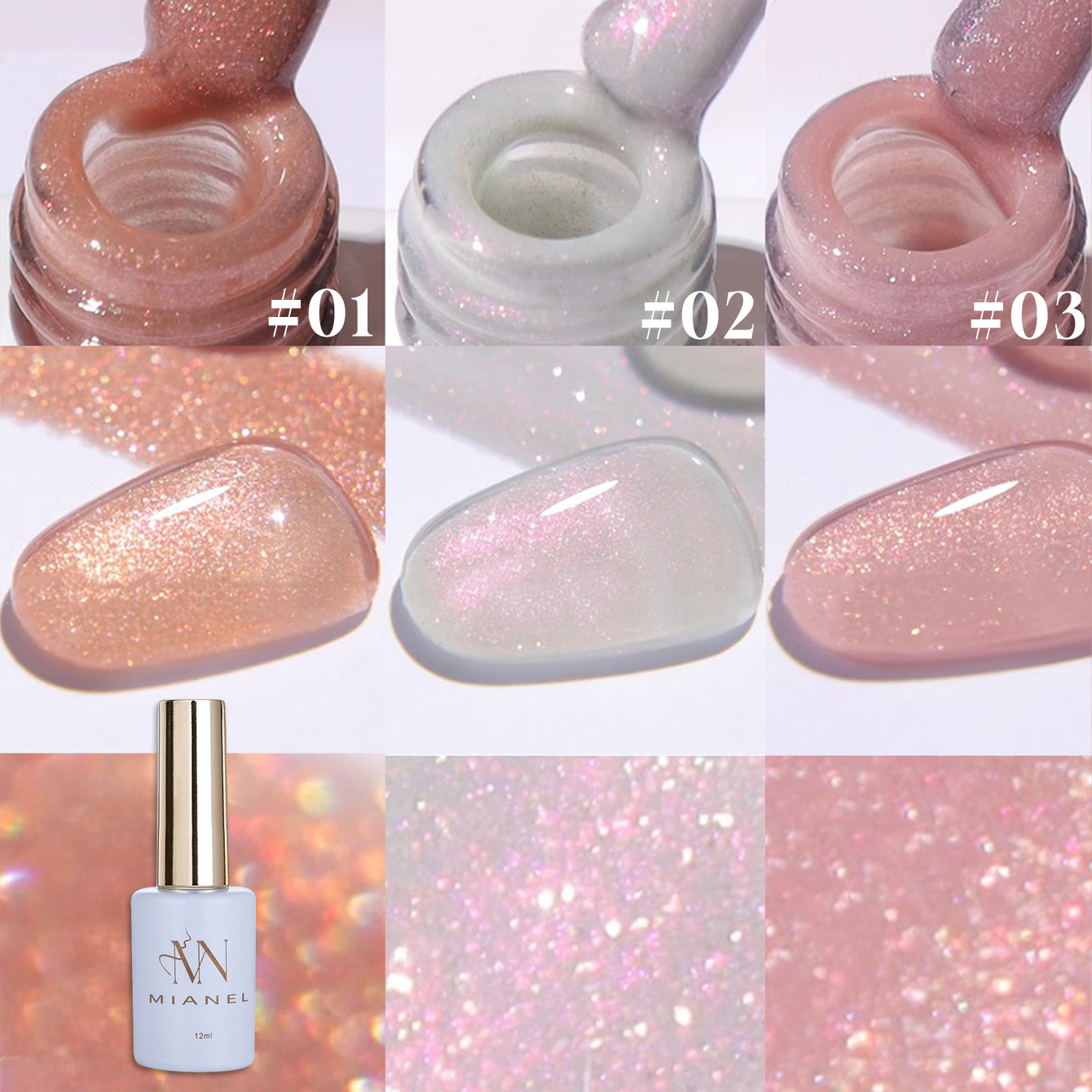MIANEL 12ML 1PCS Fugitive Whit - Resin Glitter Pack avis et prix