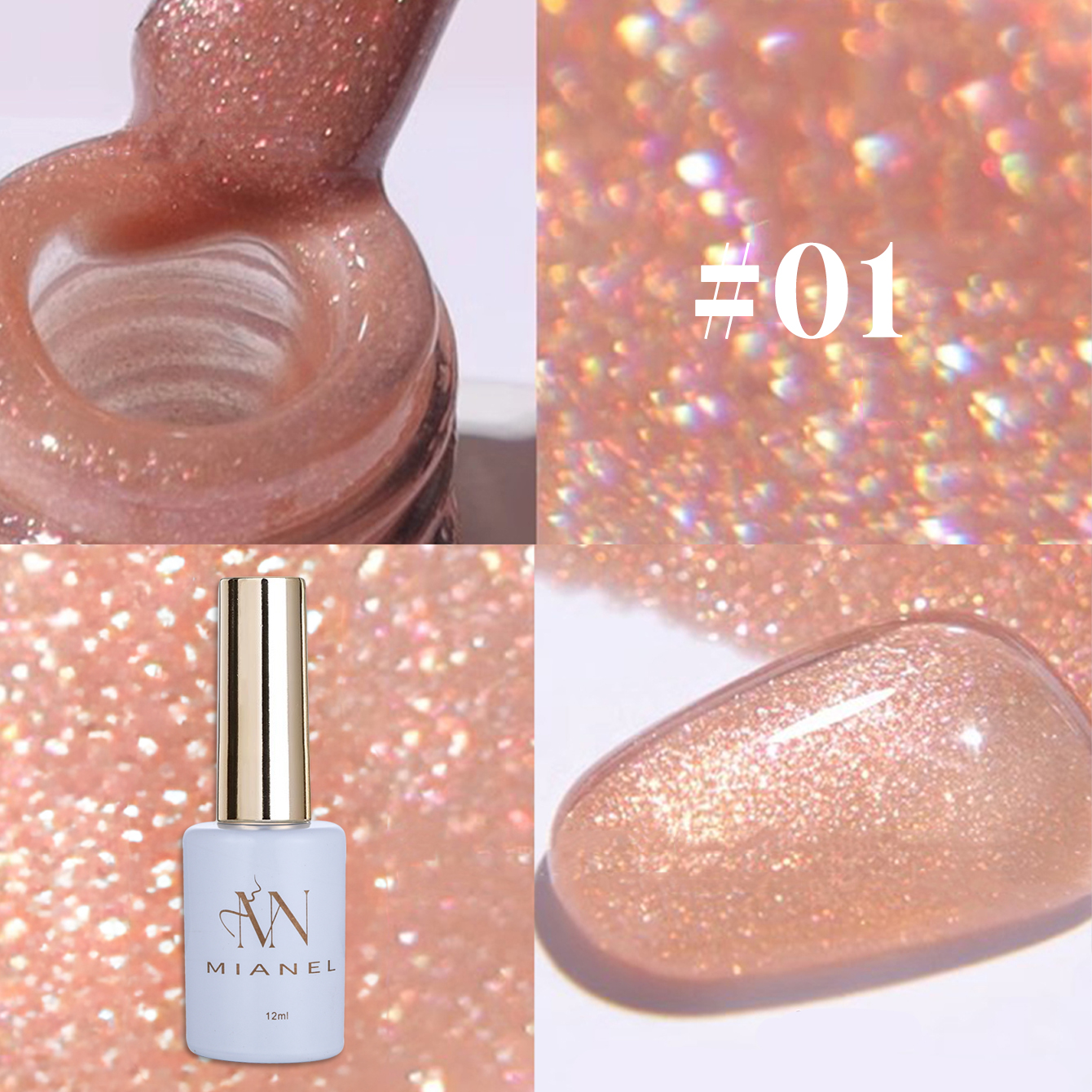 MIANEL 12ML 1PCS Fugitive Whit - Resin Glitter Pack avis et prix