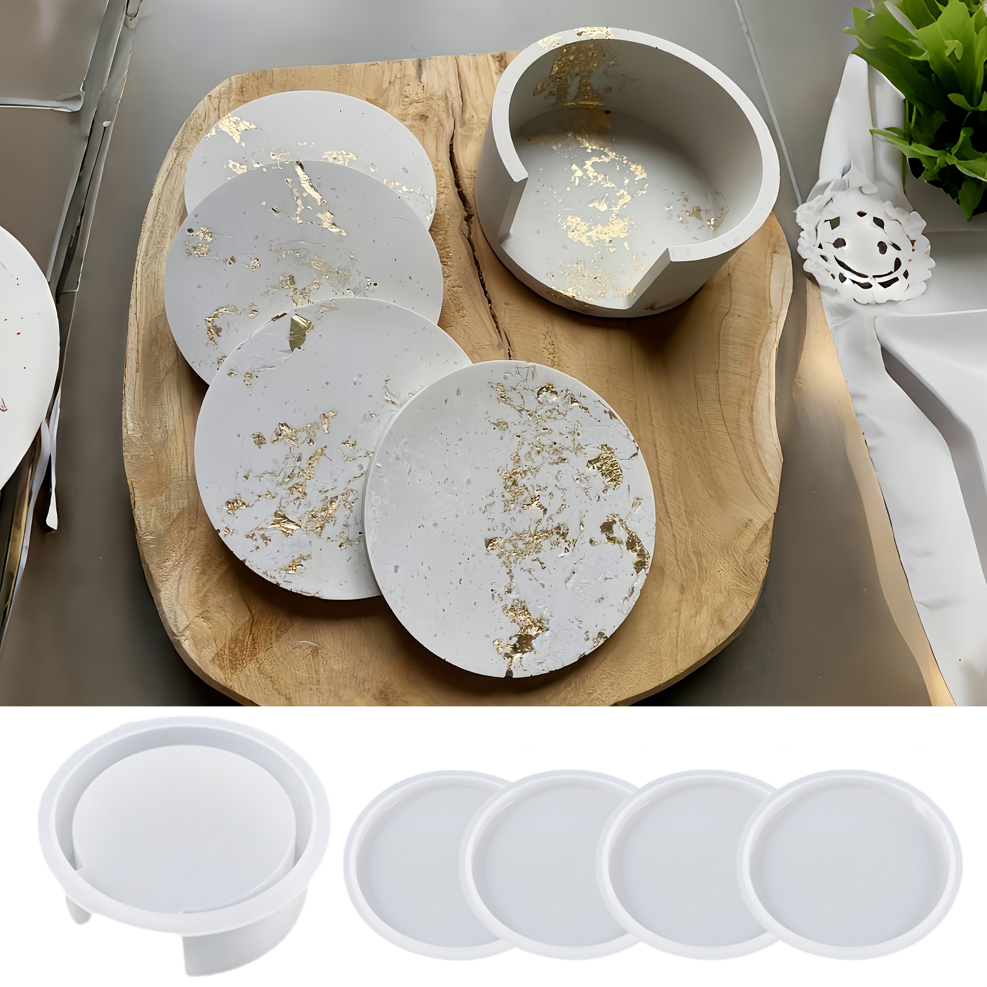 5pcs Round Coaster Silicone Mo - Serving Tray Mold avis et prix