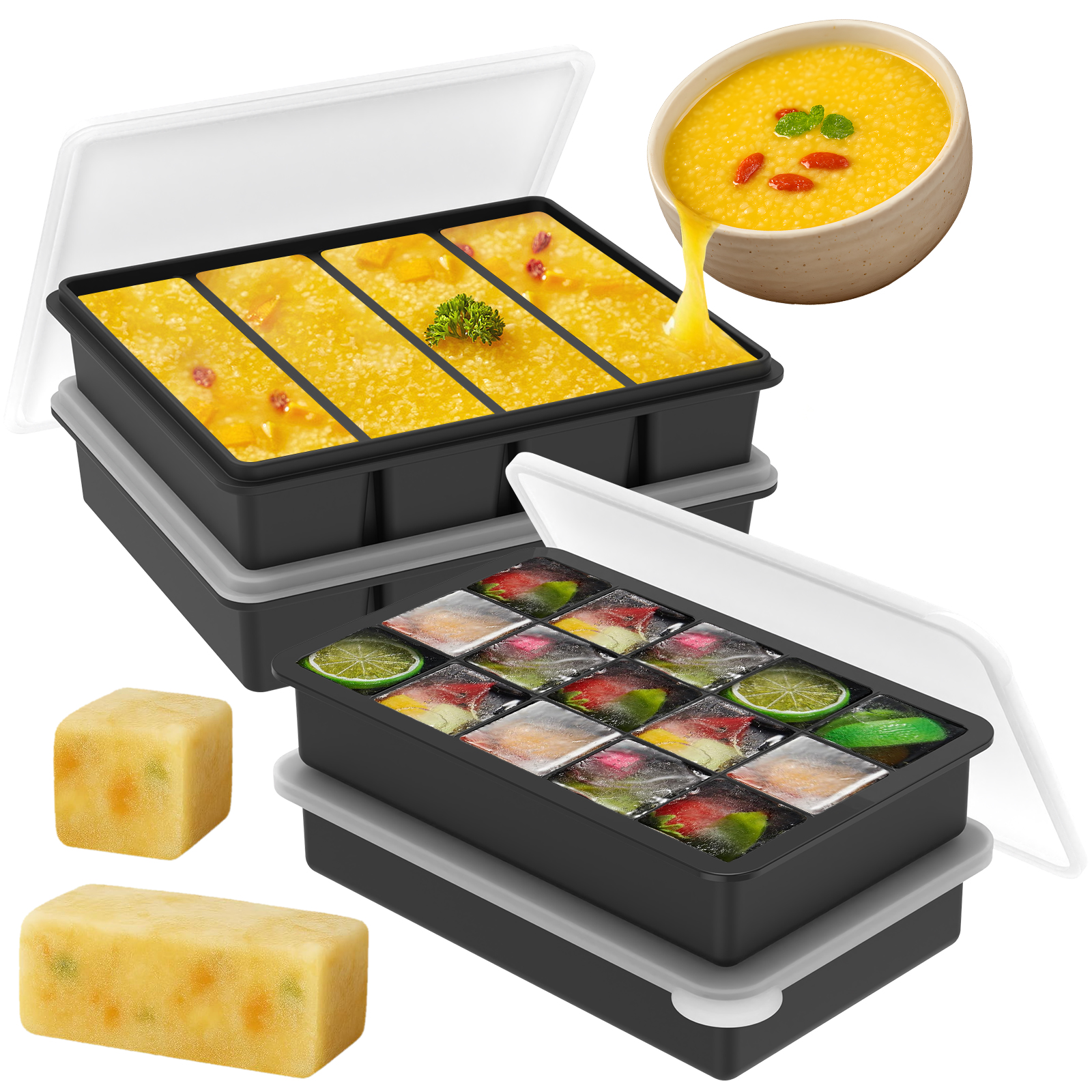 4 Pack Silicone Freezer Tray w - Serving Tray Mold avis et prix