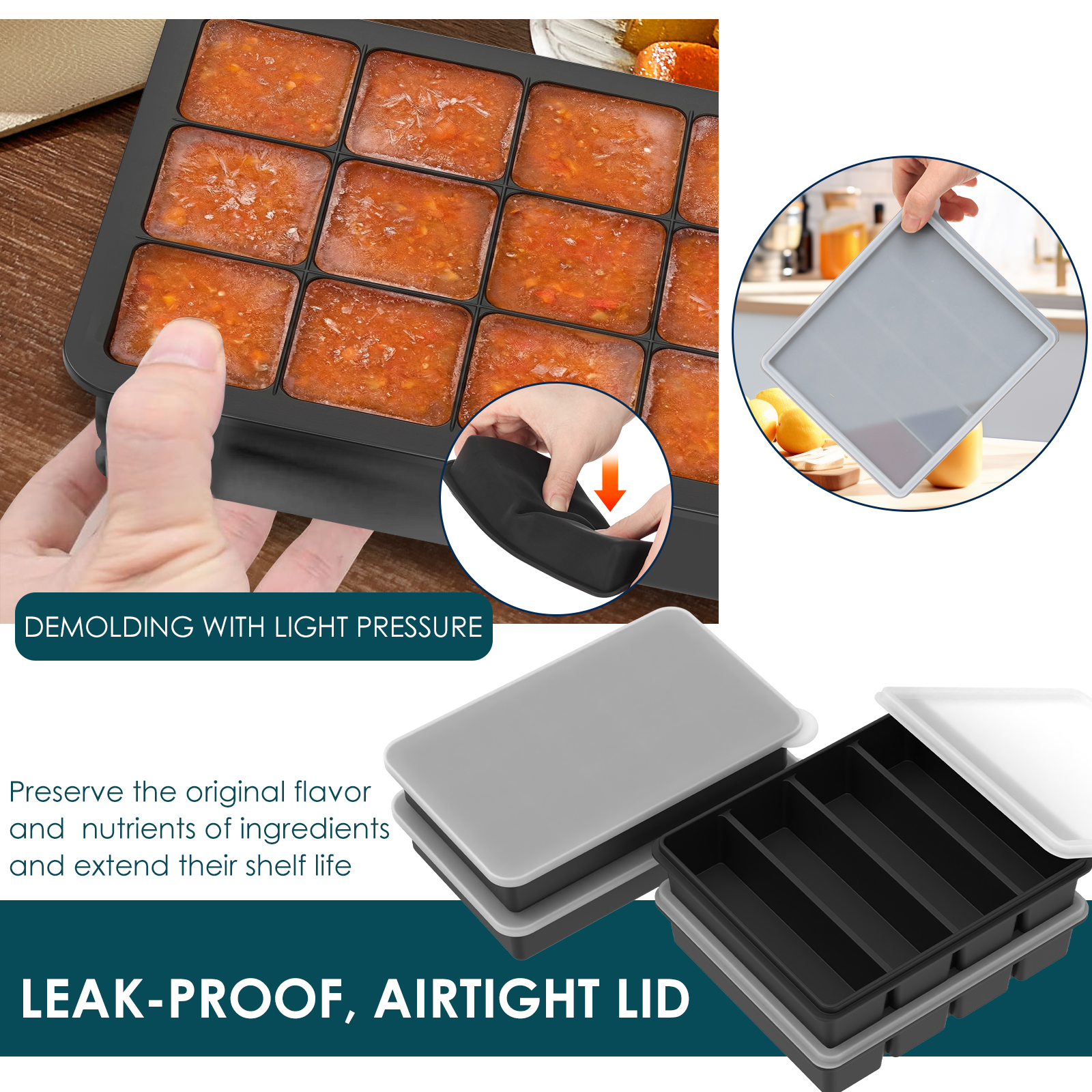4 Pack Silicone Freezer Tray w - Serving Tray Mold avis et prix