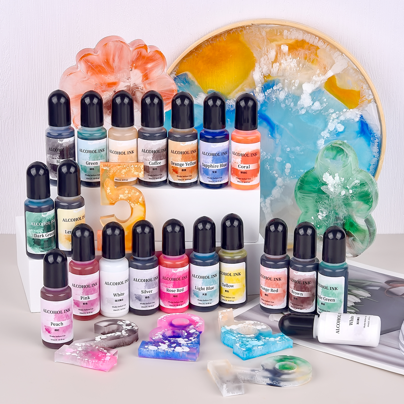 1set Art Ink Alcohol Epoxy Res - Resin Dye Alcohol avis et prix