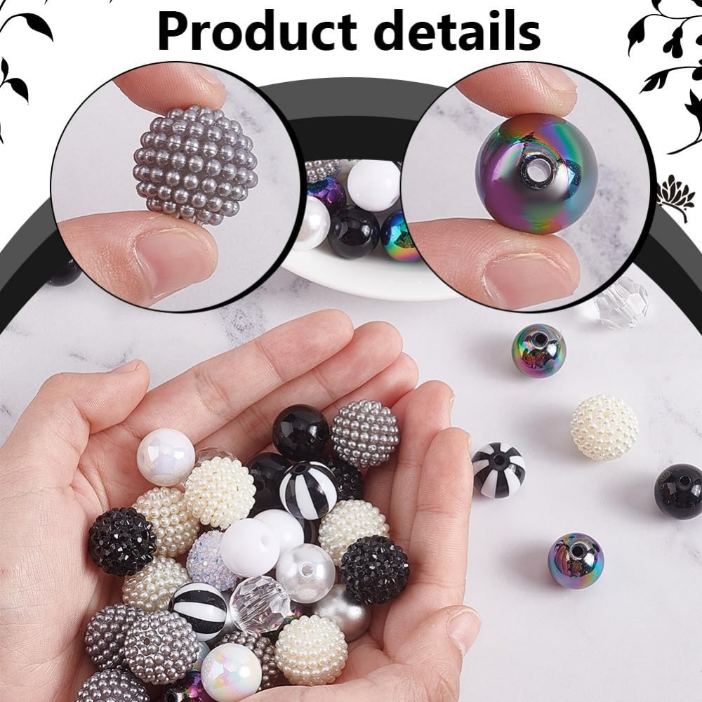 106pcs Chunky Beads 12 Styles  - Resin Crafts avis et prix
