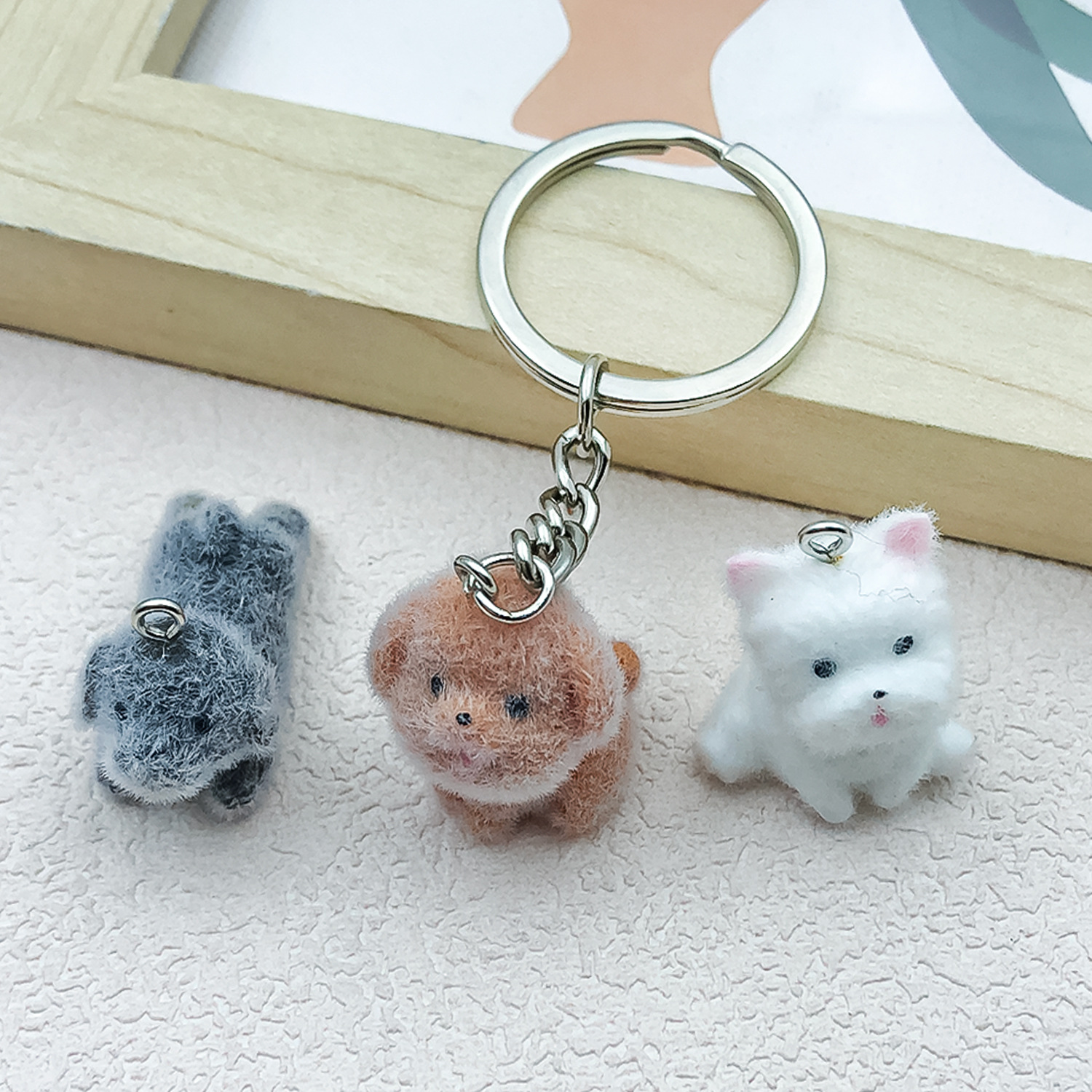 5pcs&1pc Flocked Resin Animal  - Resin Craft Kit avis et prix