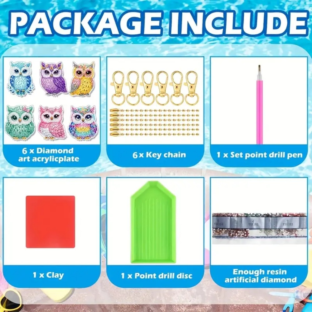6-piece/set DIY Diamond Keycha - Resin Craft Kit avis et prix