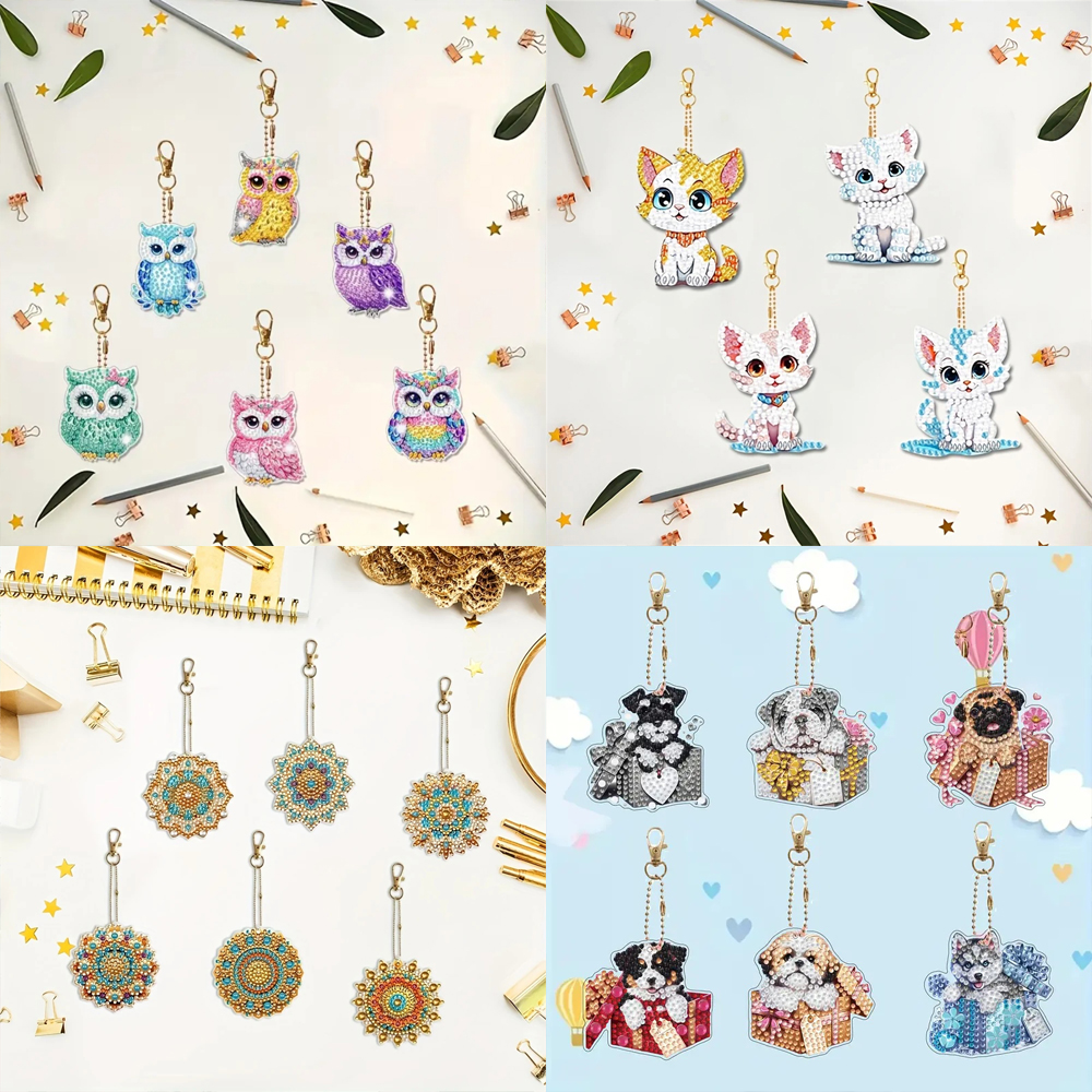 6-piece/set DIY Diamond Keycha - Resin Craft Kit avis et prix