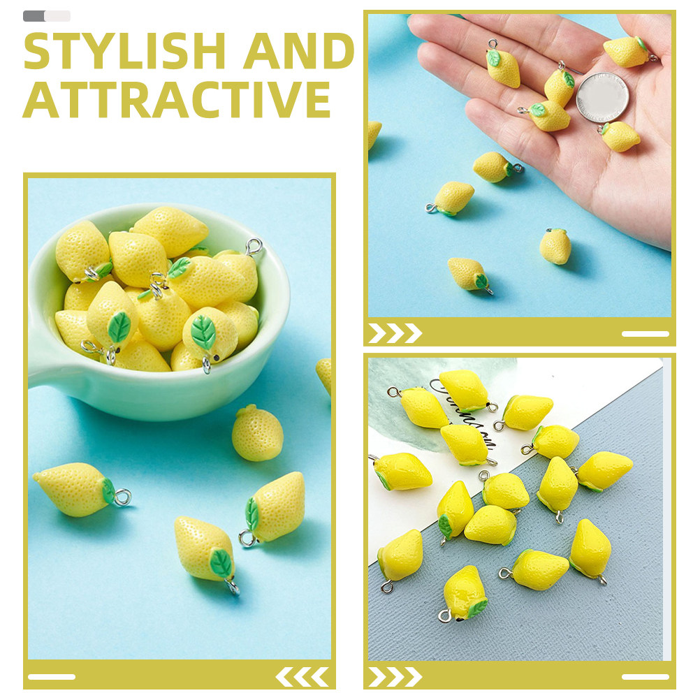 20Pcs Resin Lemon Charms Fruit - Resin Crafts avis et prix