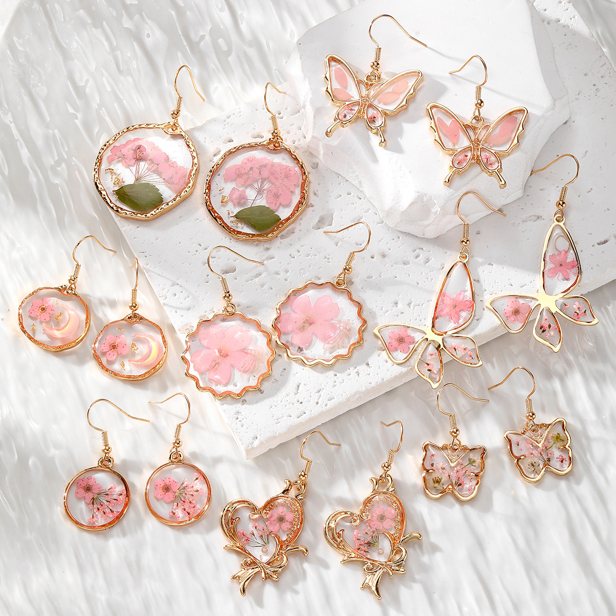 New Dried Flower Dangle Earrin - Dried Flower Bulk avis et prix