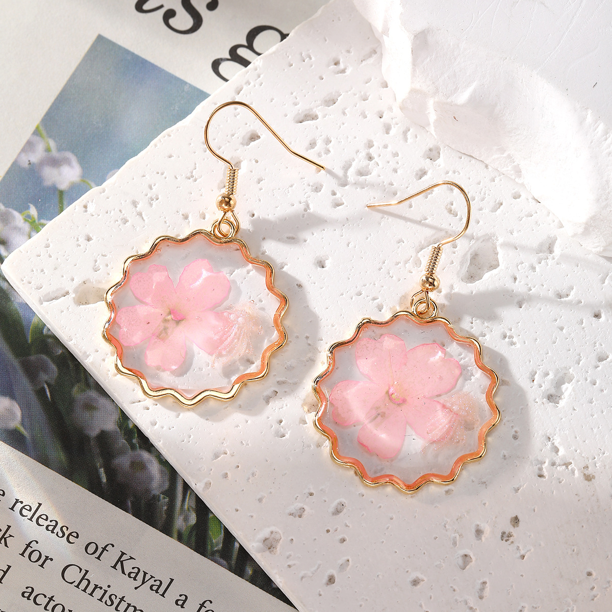 New Dried Flower Dangle Earrin - Dried Flower Bulk avis et prix