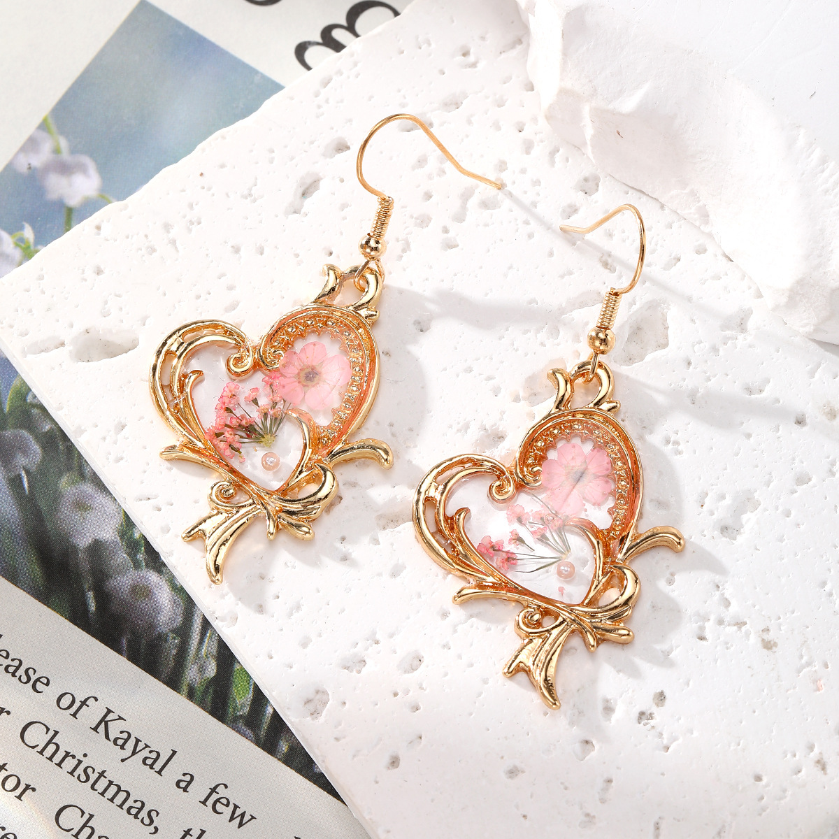 New Dried Flower Dangle Earrin - Dried Flower Bulk avis et prix