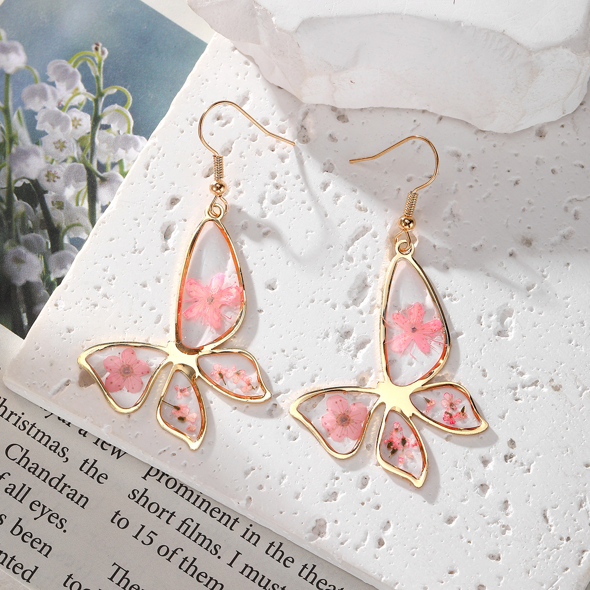 New Dried Flower Dangle Earrin - Dried Flower Bulk avis et prix