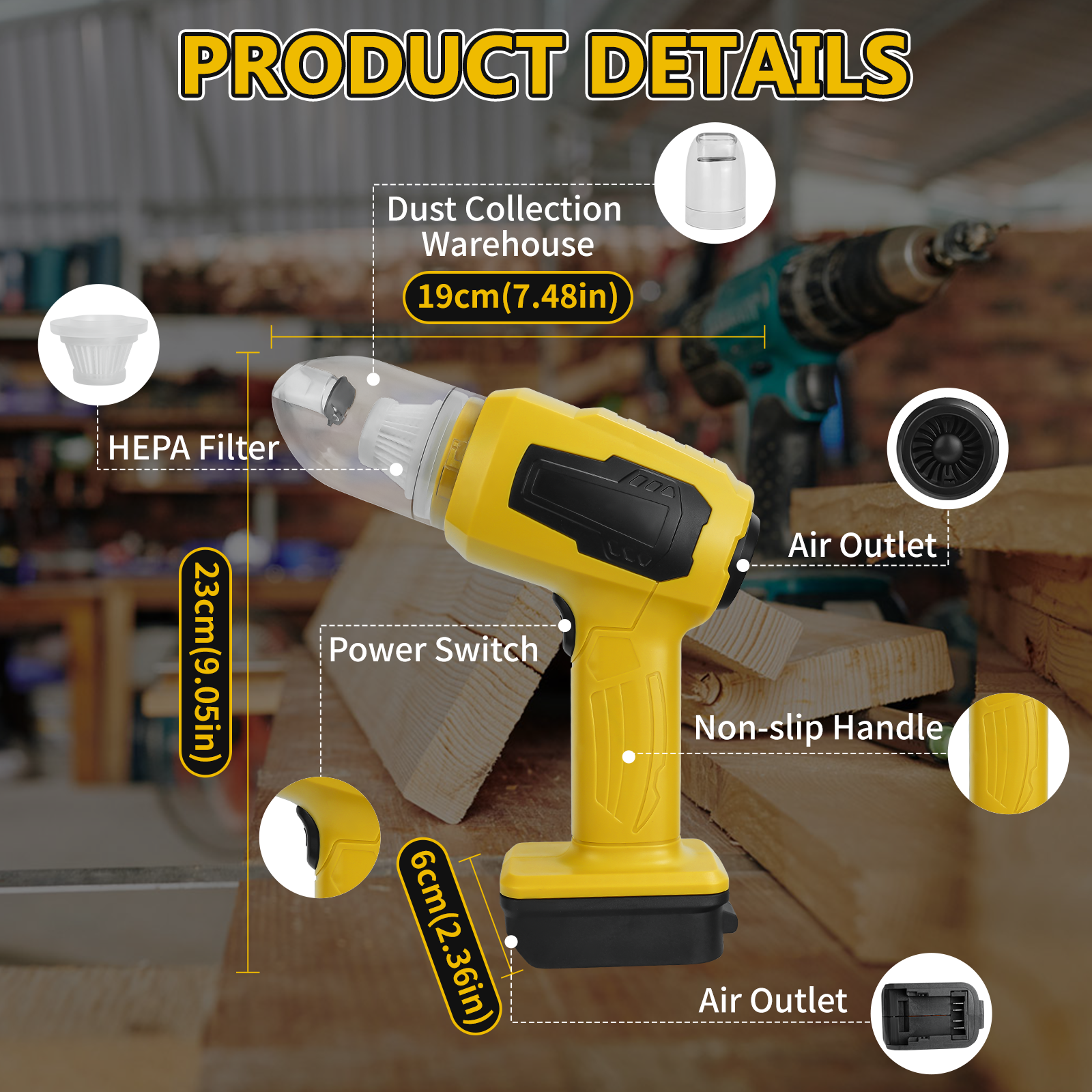 Handheld Car Vacuum Cleaner 2- - Vacuum Chamber Small avis et prix