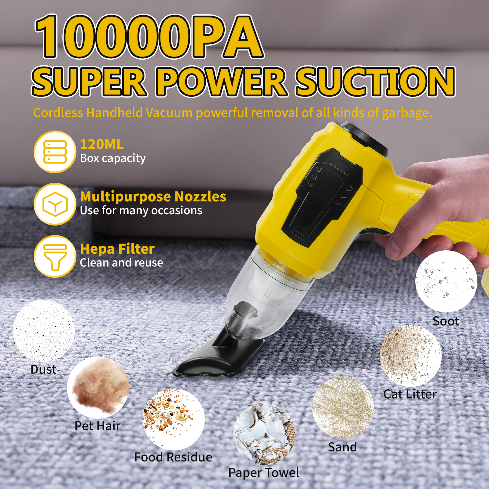 Handheld Car Vacuum Cleaner 2- - Vacuum Chamber Small avis et prix