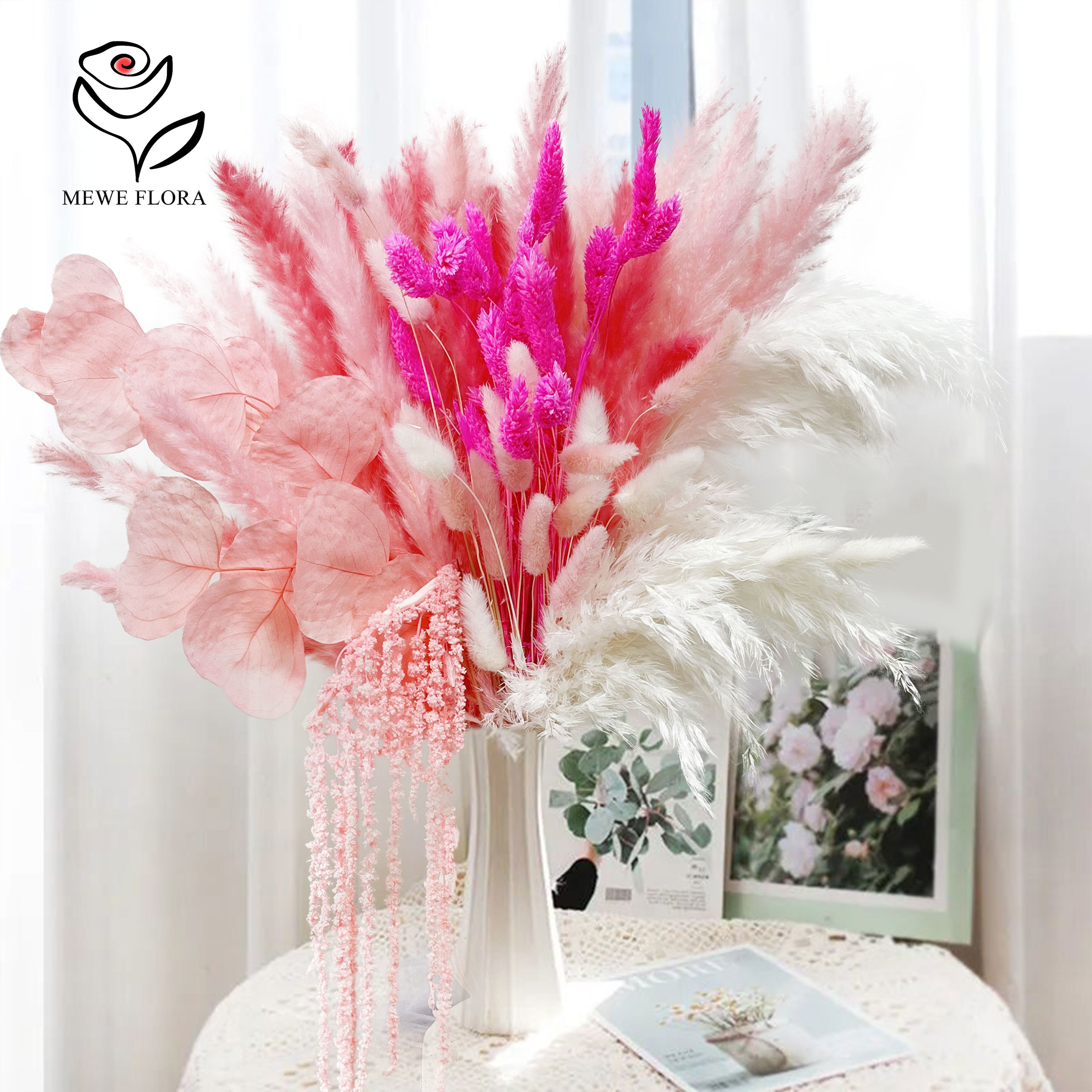 Natural Pampas Pink Dried Flow - Dried Flower Bulk avis et prix