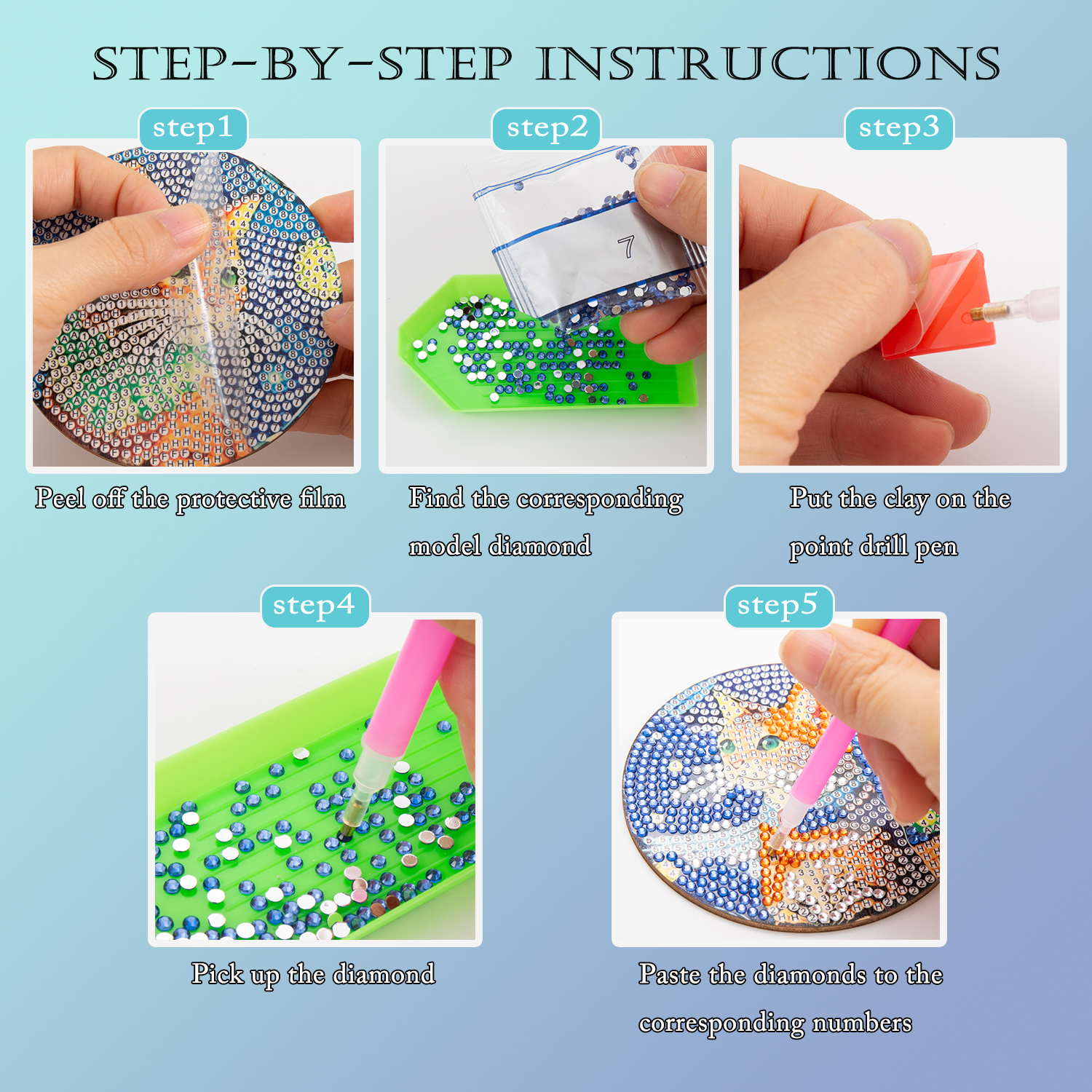 8 pieces/set of diamond painte - Resin Craft Kit avis et prix