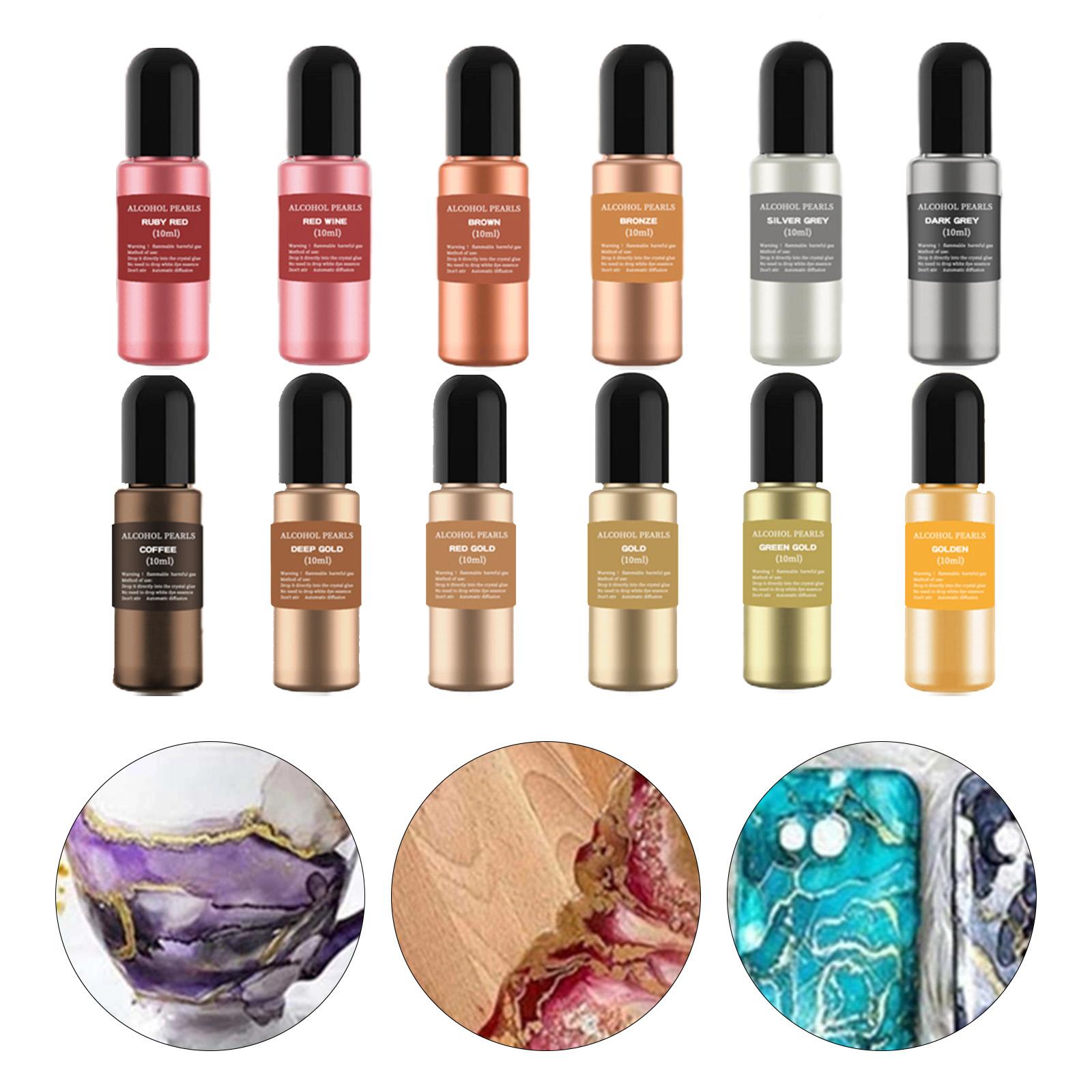 12 Bottles Metallic Alcohol In - Resin Dye Alcohol avis et prix