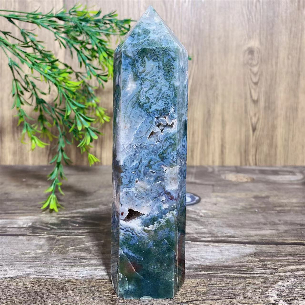 Big Green Moss Agate Druzy Nat - Terrarium Moss Art avis et prix