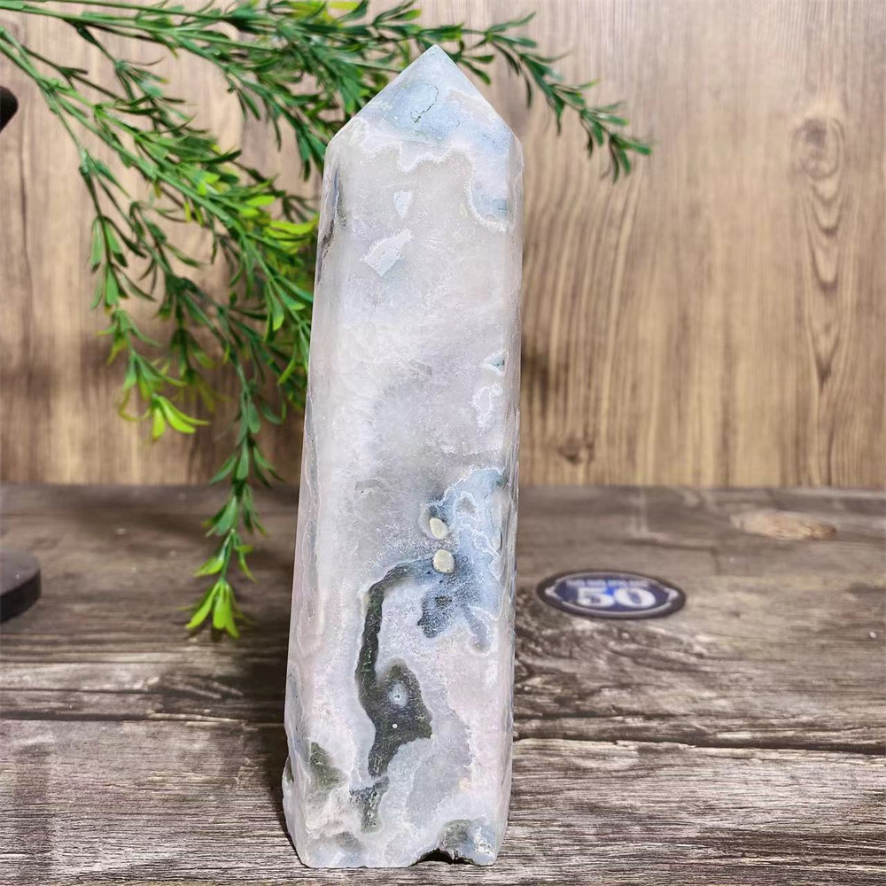 Big Green Moss Agate Druzy Nat - Terrarium Moss Art avis et prix