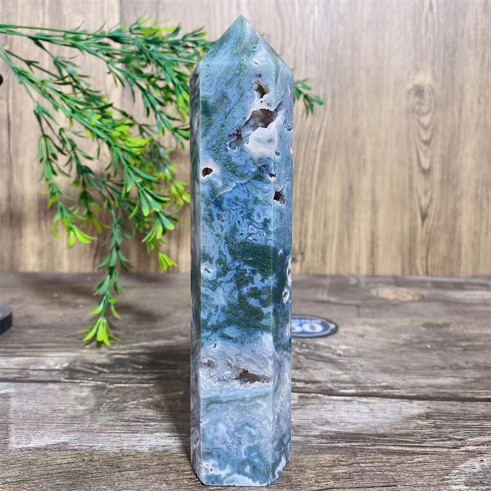 Big Green Moss Agate Druzy Nat - Terrarium Moss Art avis et prix