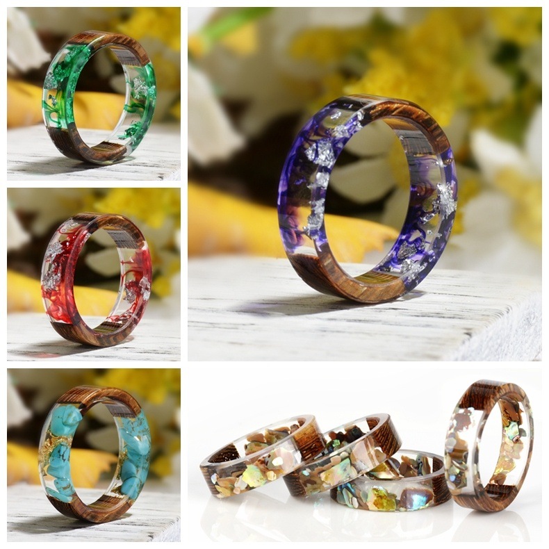 Creative Wooden Resin Ring for - Dried Flower Bulk avis et prix