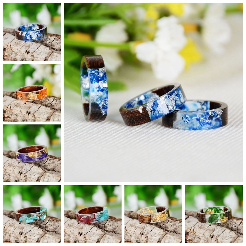 Creative Wooden Resin Ring for - Dried Flower Bulk avis et prix