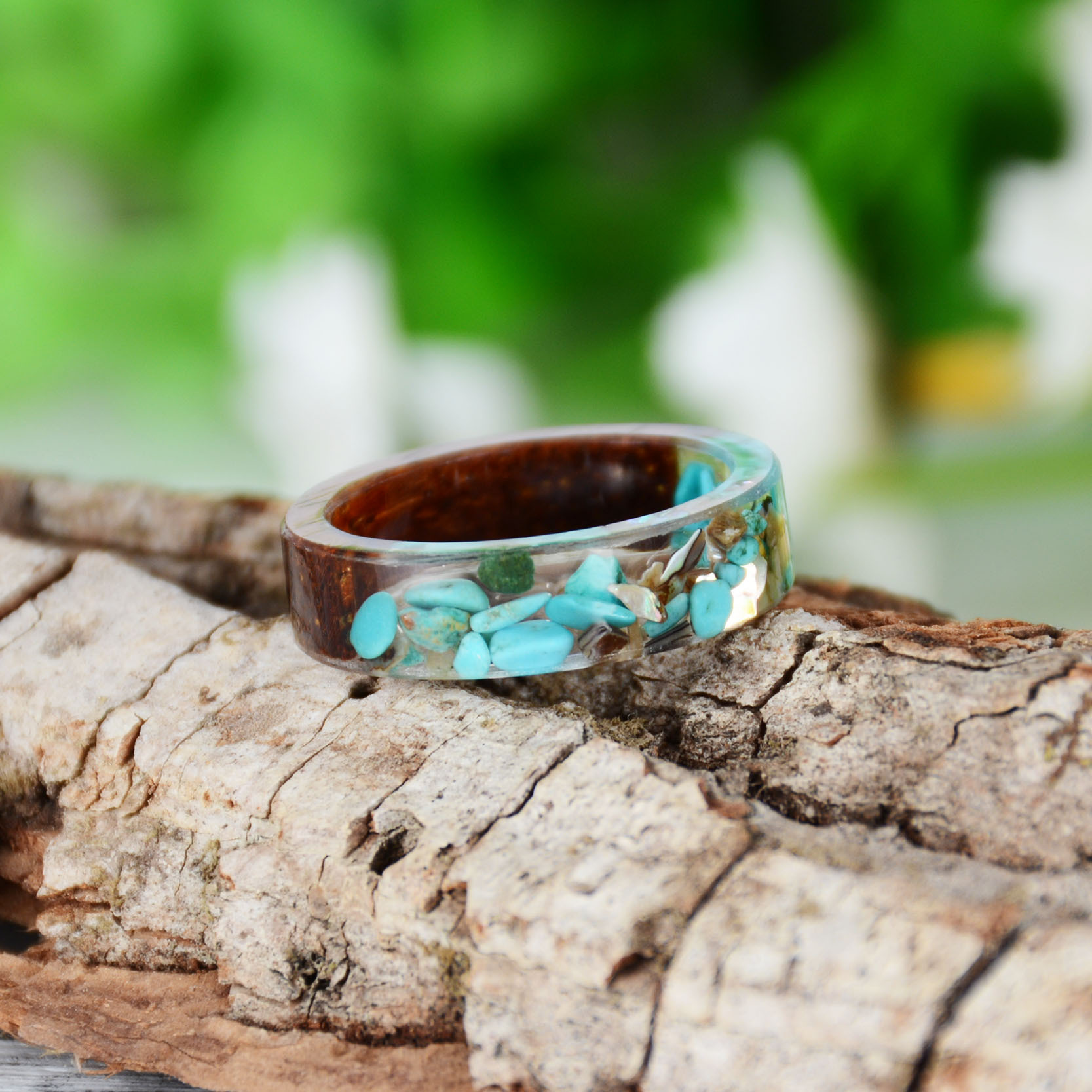 Creative Wooden Resin Ring for - Dried Flower Bulk avis et prix
