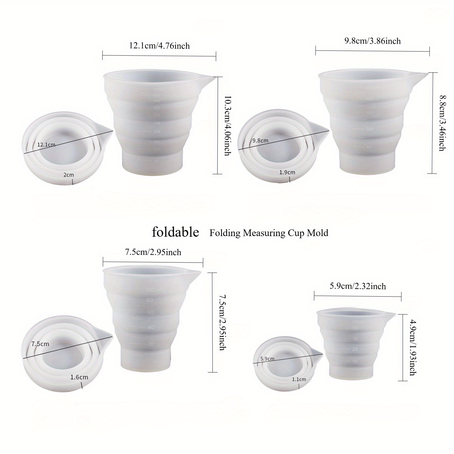 50-500ml Foldable Silicone Mea - Mixing Cup Silicone avis et prix