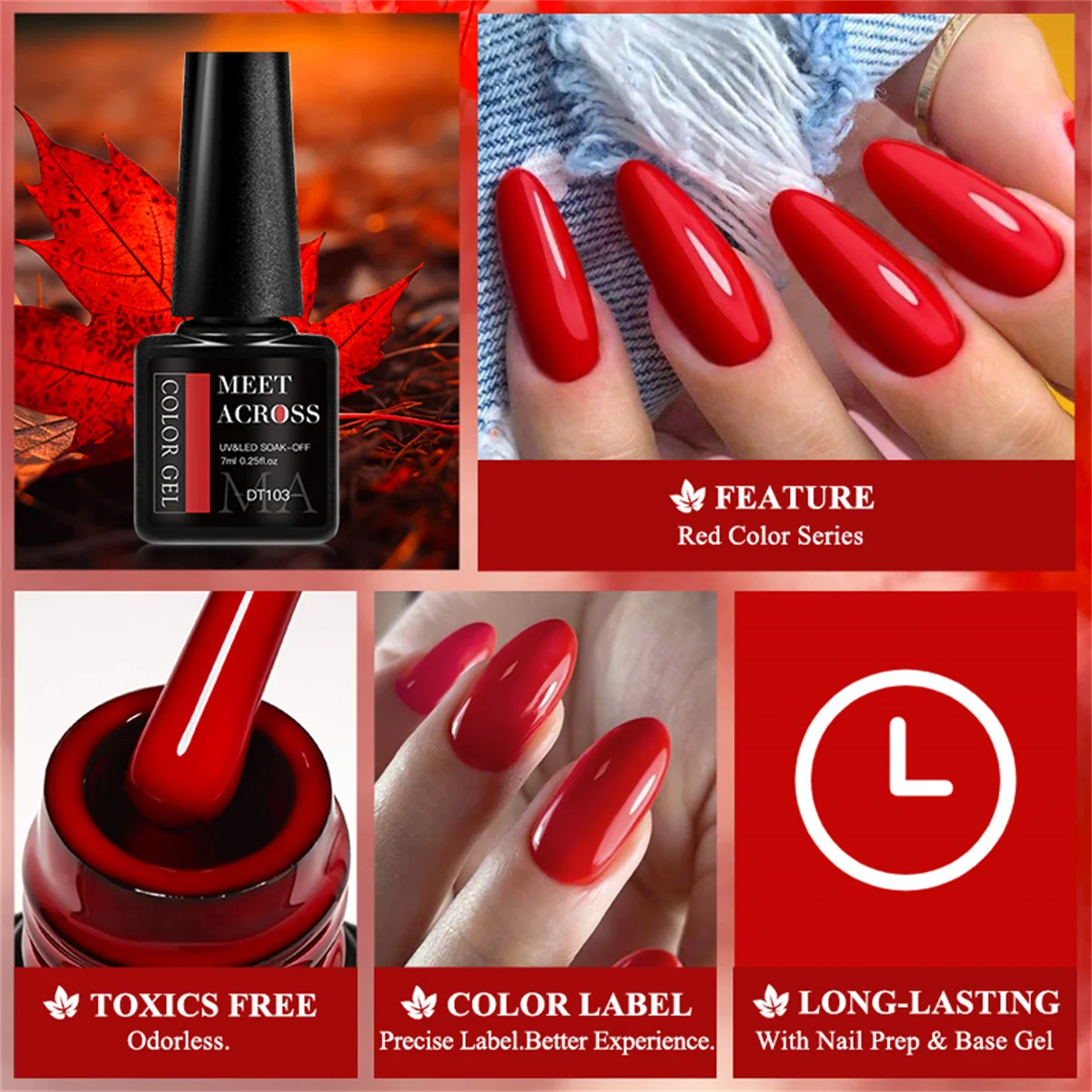 8pcs Gel Nail Polish Set HEMA  - Resin Glitter Pack avis et prix