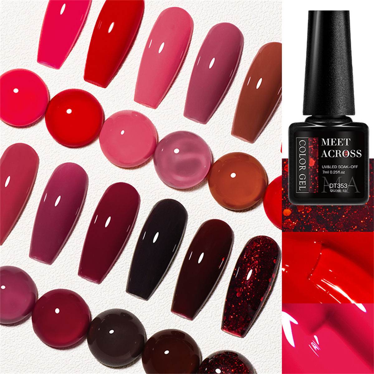 8pcs Gel Nail Polish Set HEMA  - Resin Glitter Pack avis et prix