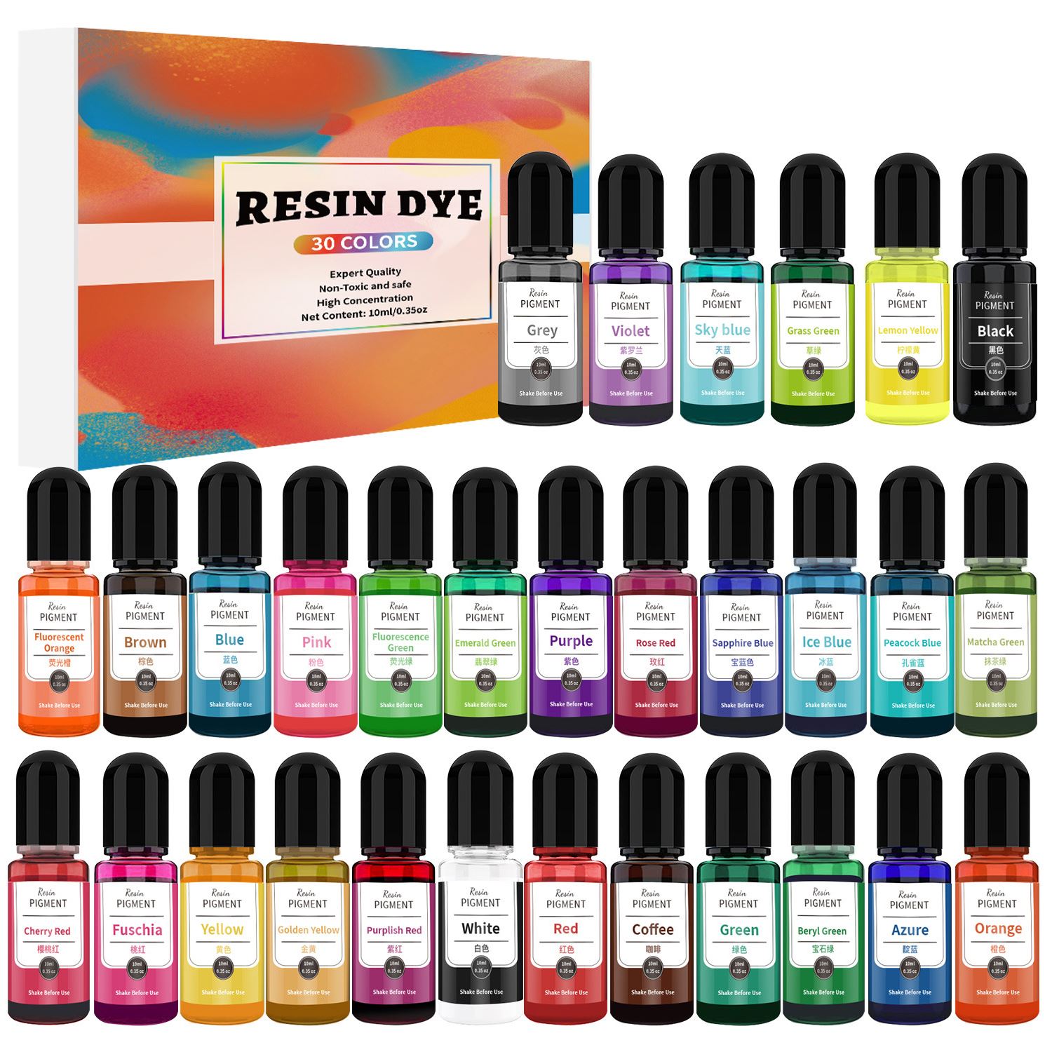 24/30 Colors Set 10ml Epoxy Re - Resin Pigment Set avis et prix