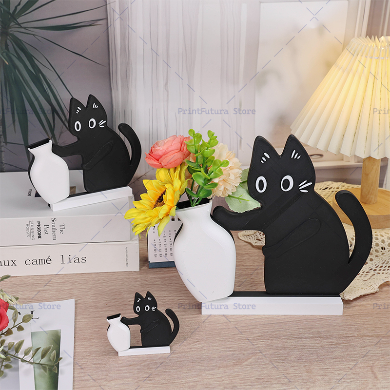 3D Printed Naughty Kitten Vase - Dried Flower Bulk avis et prix