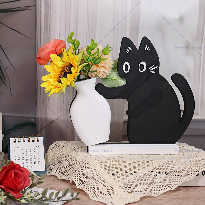 3D Printed Naughty Kitten Vase - Dried Flower Bulk avis et prix