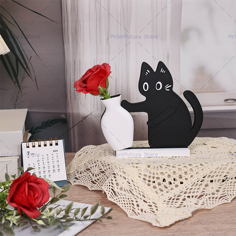 3D Printed Naughty Kitten Vase - Dried Flower Bulk avis et prix