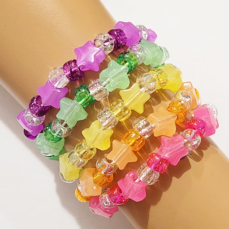 5 Glow star kandi bracelet set - Resin Glitter Pack avis et prix