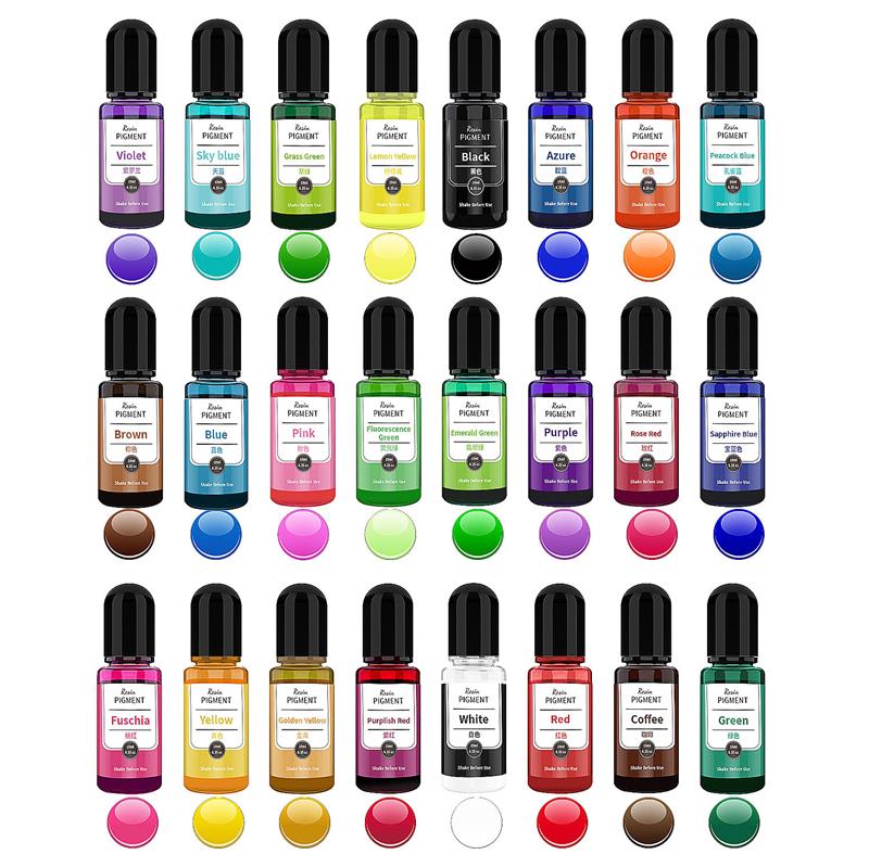 24 Color 10ml/Bottle Epoxy Res - Resin Dye Alcohol avis et prix