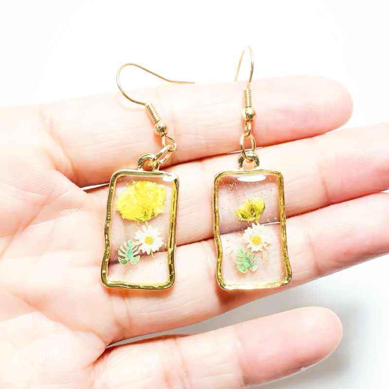 Dried Flower Earrings Heart Re - Dried Flower Bulk avis et prix