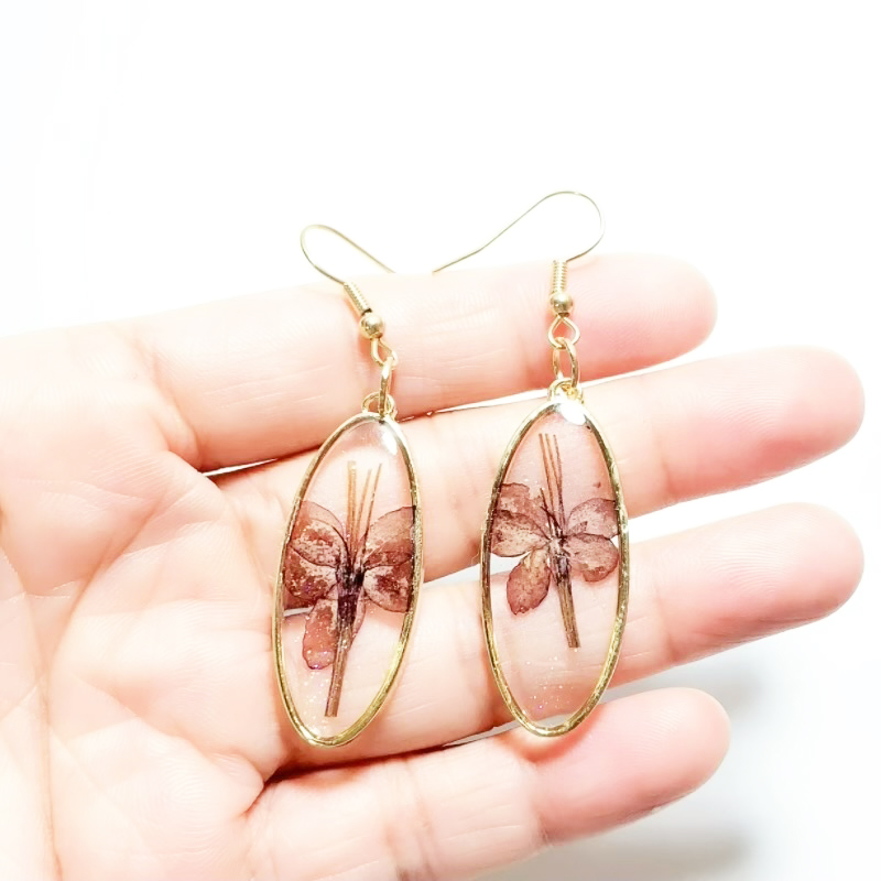 Dried Flower Earrings Heart Re - Dried Flower Bulk avis et prix